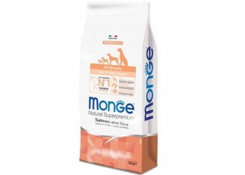 Monge Superpremium All Breeds Puppy & Junior Salmone e Riso per cane da 12 kg 